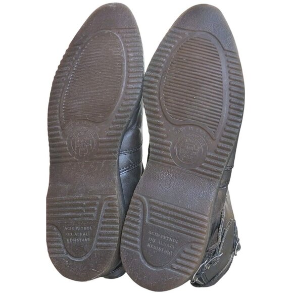 Rare Dr Martens Distressed Moto Boots Mens 8 Metallic Gray Zip VTG Grunge Punk - Picture 8 of 16